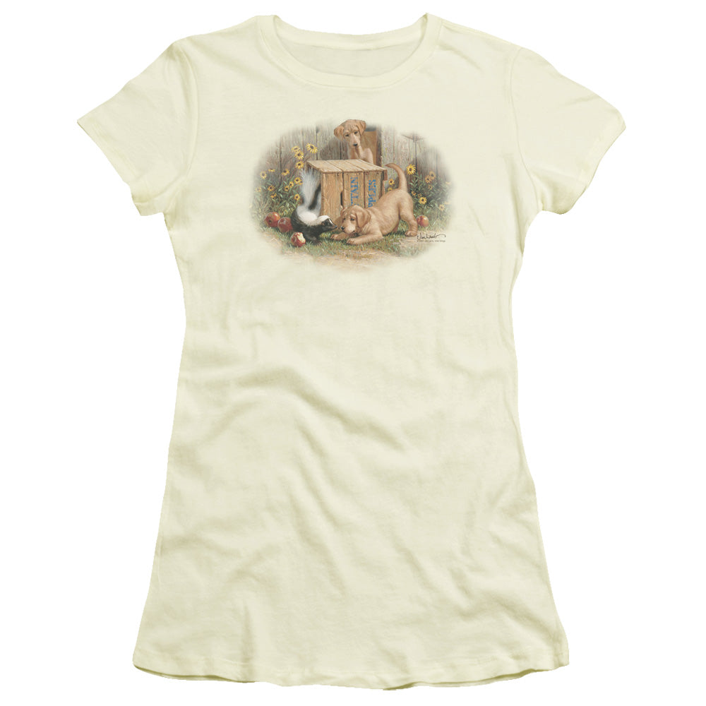 Wildlife - Dont Talk Strangers - Short Sleeve Junior Sheer - Cream T-shirt