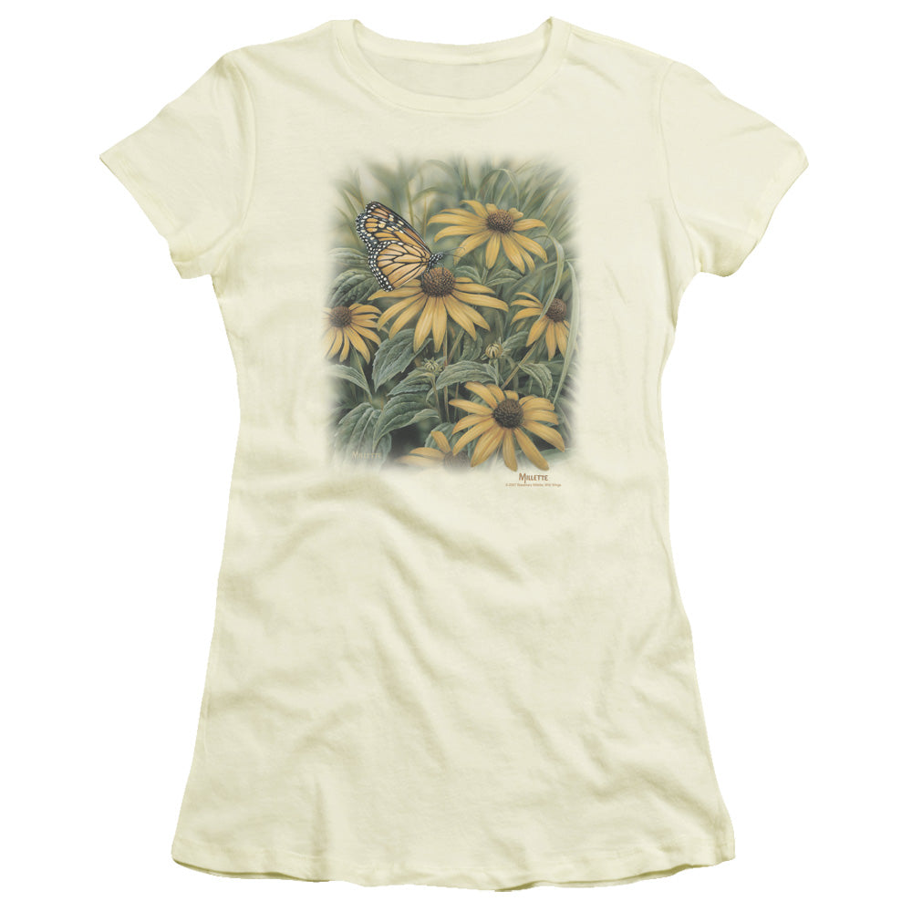 Wildlife - Monarch Butterfly - Short Sleeve Junior Sheer - Cream T-shirt