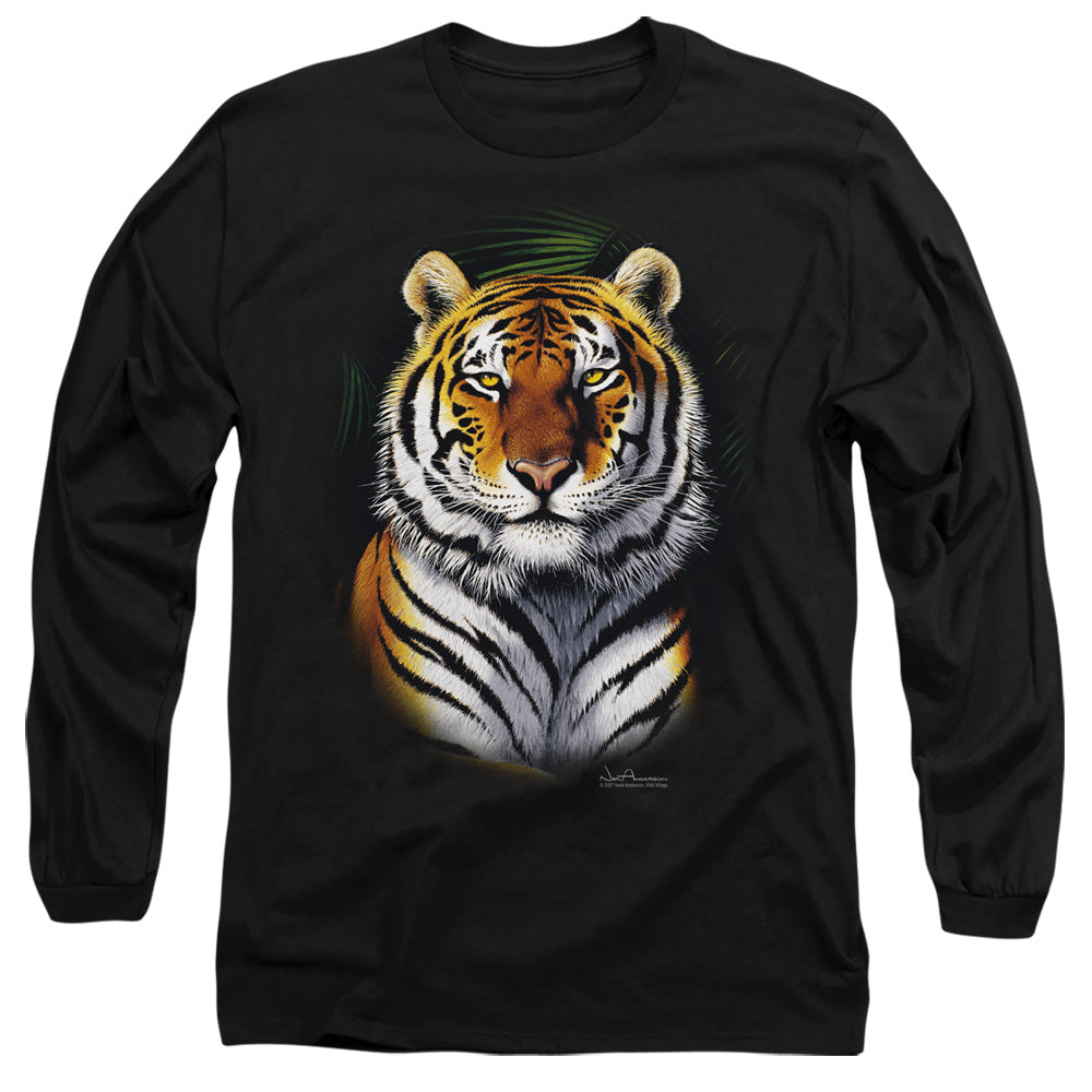 Wildlife - Jungle Fire - Long Sleeve Adult 18/1 - Black T-shirt