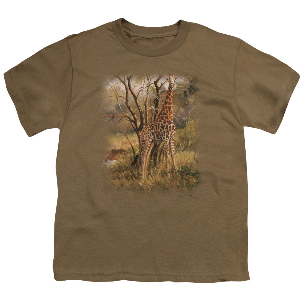 Wildlife - Giraffe - Short Sleeve Youth 18/1 - Safari Green T-shirt