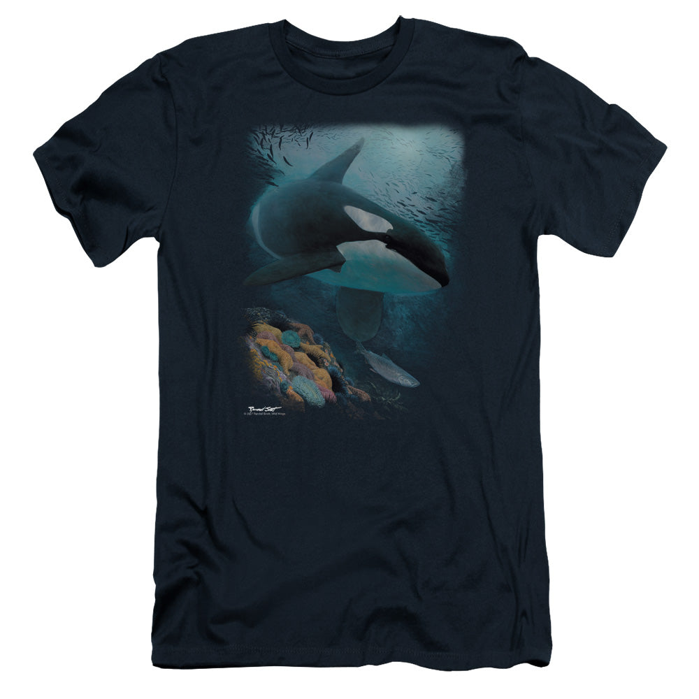 Wildlife - Salmon Hunter Orca - Short Sleeve Adult 30/1 - Navy T-shirt