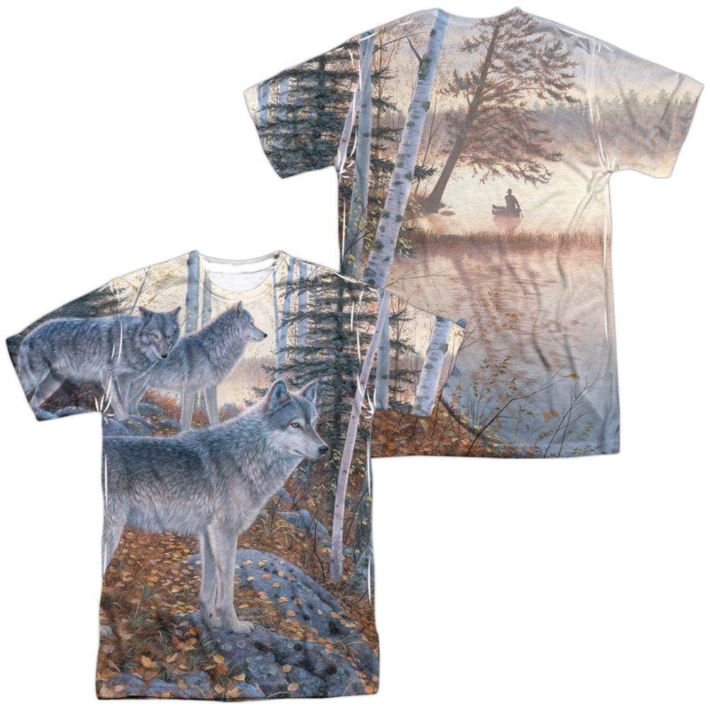 Wild Wingshort Sleeveilent Travelers (Front - Back Print)-s/s Adult Poly Crew - White T-shirt