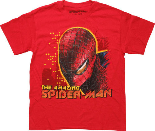 Amazing Spiderman Bust Red Youth T-Shirt