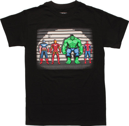 Avengers 8 Bit Line Up T-Shirt