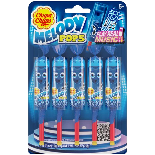 Chupa Chups Melody Blue Raspberry Pops 5-Pack