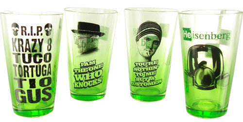 Breaking Bad Green Tint Pint Glass Set