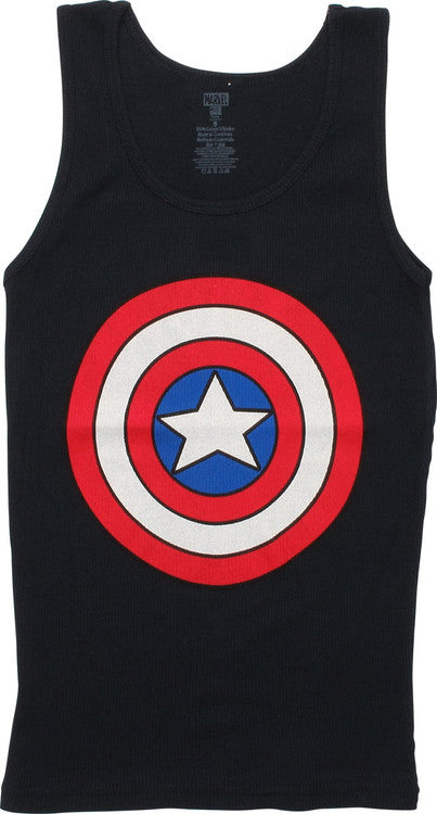 Captain America Logo Ribbed Junior Tank Top