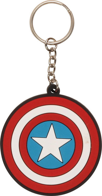 Captain America Shield Logo Keychain in Red