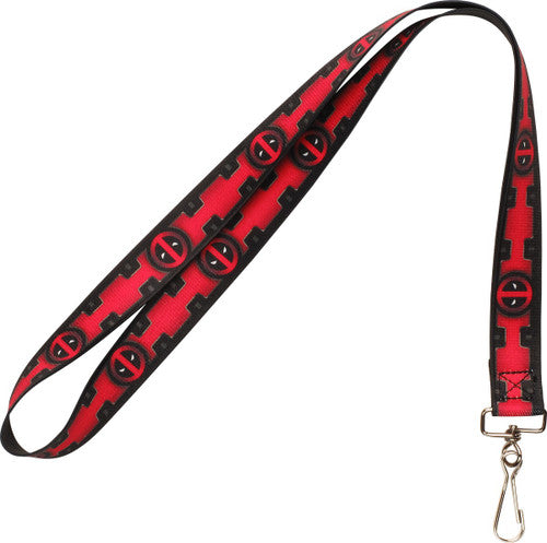 Deadpool Belt Style Logo Elastic Lanyard in White