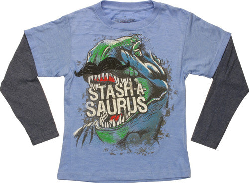 Funny Stash-A-Saurus Long Sleeve Juvenile T-Shirt