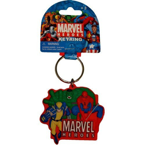 Hulk Spiderman Wolverine Flexible Keychain in Red Marvel