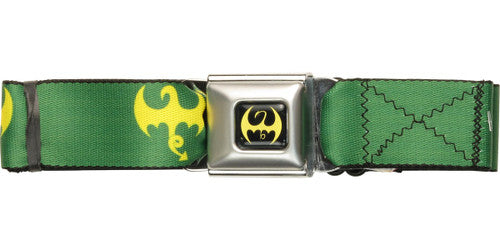 Iron Fist Dragon Logo Seatbelt Belt in Green