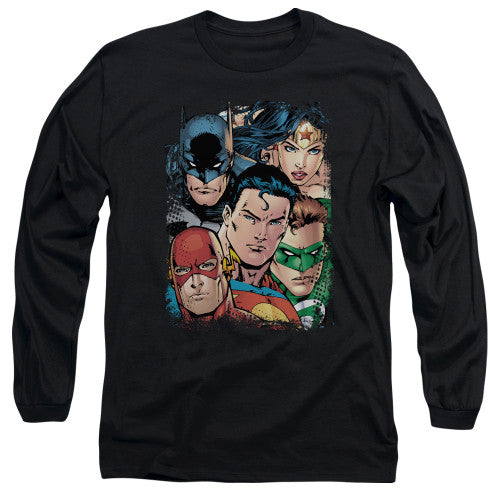 Justice League Faces Long Sleeve T-Shirt