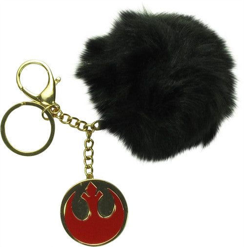 Star Wars Rebel Logo Furry Pom Keychain in Red