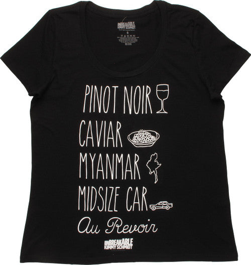 Kimmy Schmidt Titus French Lyrics Ladies T-Shirt