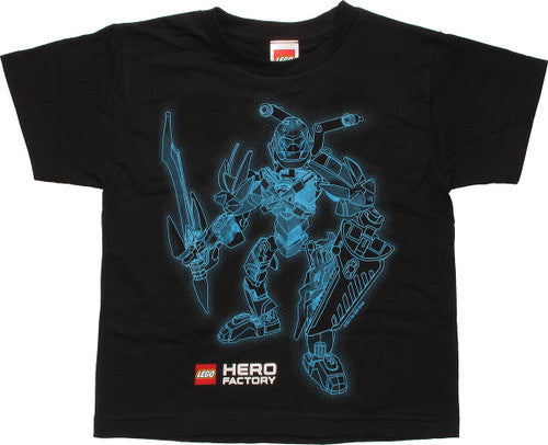 Lego Hero Factory Blue Outline Youth T-Shirt