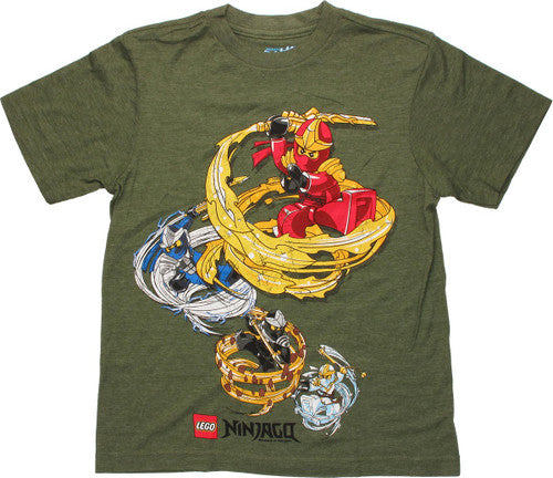 Lego Ninjago Spin Heather Green Youth T-Shirt