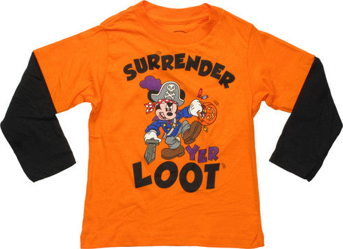 Mickey Mouse Surrender Yer Loot Long Sleeve Toddler T-Shirt