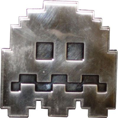 Pacman Ghost Belt Buckle in Silver