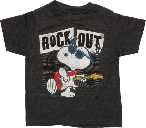 Peanuts Snoopy Rock Out Charcoal Toddler T-Shirt