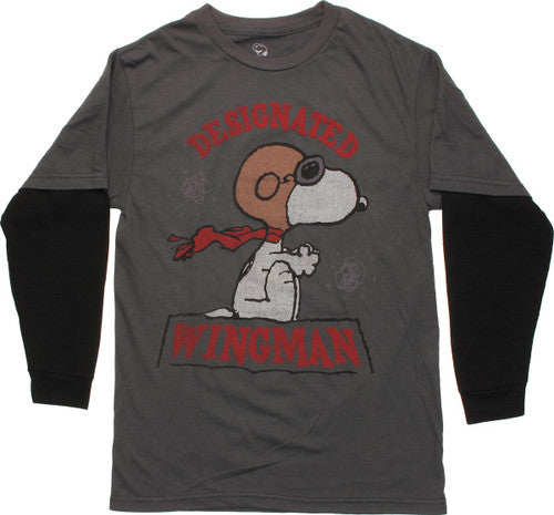 Peanuts Snoopy Wingman Long Sleeve Youth T-Shirt