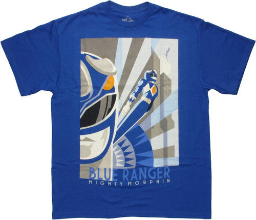 Power Rangers Blue Art Deco T-Shirt