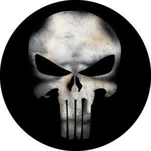 Punisher Movie Skull Button in White