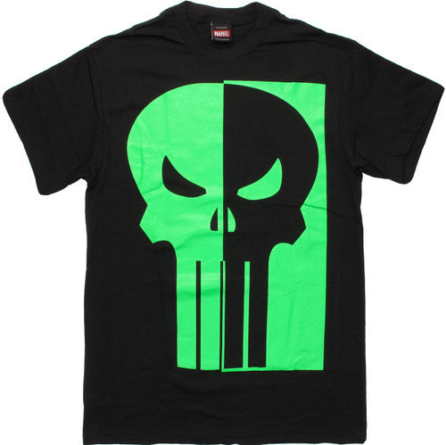 Punisher Half Green Glow Logo T-Shirt