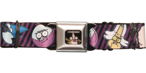 Regular Show Heads Lines Seatbelt Belt in Black