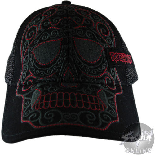 Rock Band Skull Hat in Red