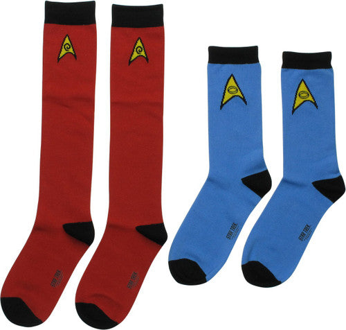 Star Trek Uniform His and Hers 2 Pack Socks Set