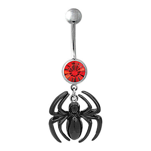 Spiderman Gem Belly Ring in Red