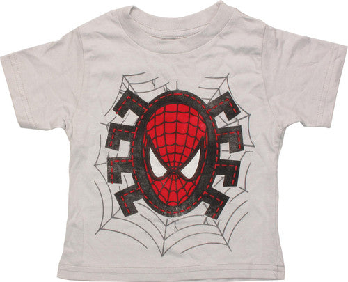 Spiderman Head Stitches Silver Infant T-Shirt