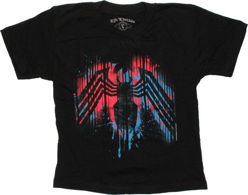 Spiderman Splattered Logo Glow Juvenile T-Shirt