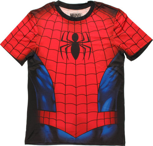 Spiderman Sublimated Costume T-Shirt Sheer