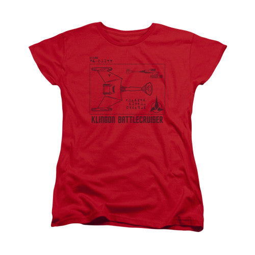 Star Trek D7 Diagram Ladies T-Shirt