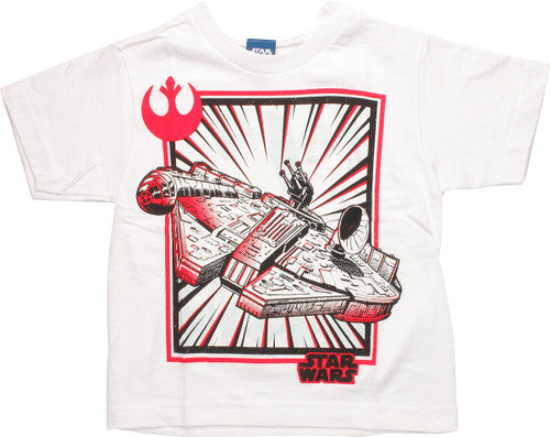 Star Wars Millennium Falcon White Juvenile T-Shirt