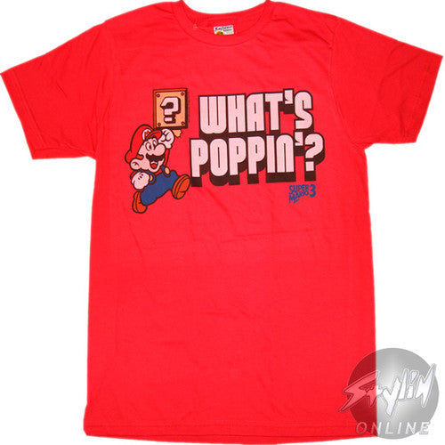 Super Mario Whats Poppin T-Shirt Sheer