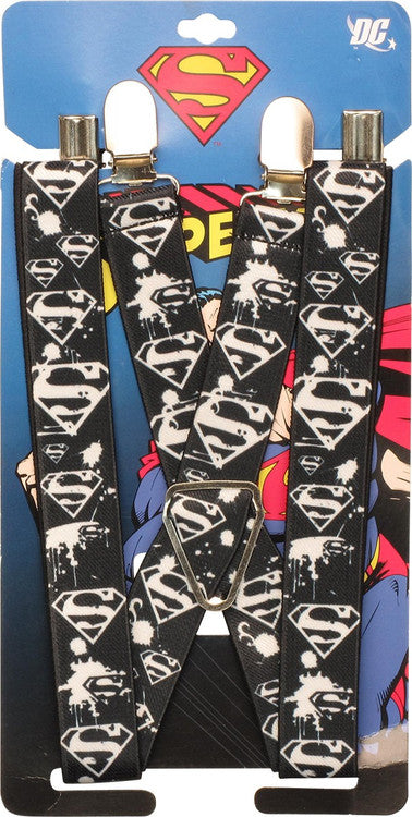 Superman Doomsday White Logo Suspenders