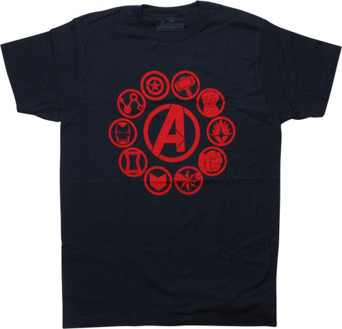 Avengers Endgame Icons Navy Blue T-Shirt