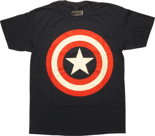 Captain America Shield Logo Navy Blue T-Shirt