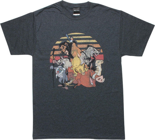 Lion King Group Heathered Charcoal T-Shirt