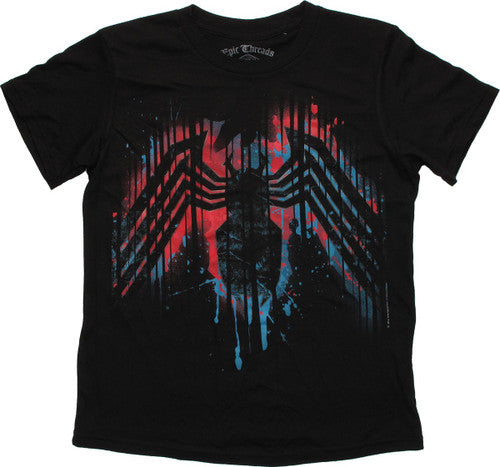 Venom Glow Spider Drip Logo Youth T-Shirt