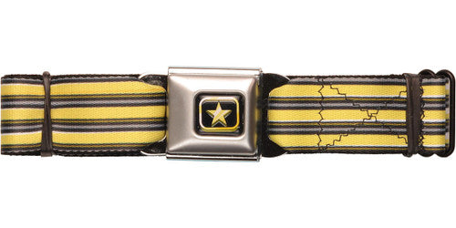 Voltron Waist Stripes Seatbelt Belt in Brown