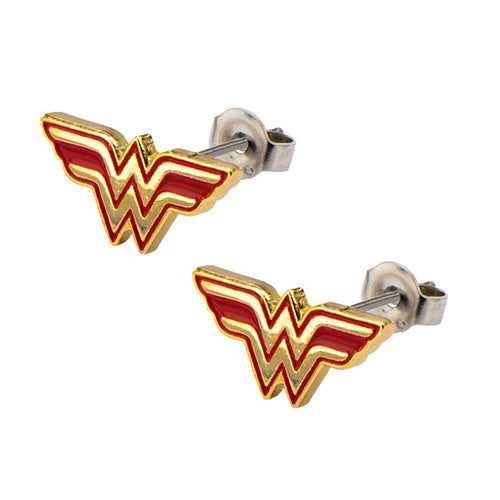 Wonder Woman Stud Earrings in Gold