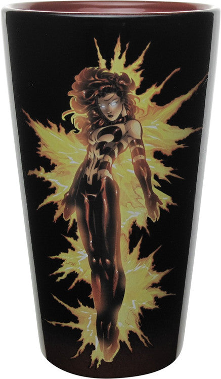 X Men Phoenix Fire Pose Ceramic Pint Glass in Black