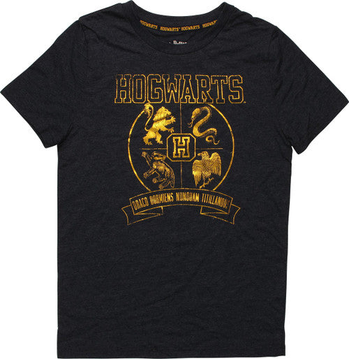 Harry Potter Gold Metallic Hogwarts Youth T-Shirt