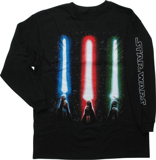 Star Wars Lightsaber Trio Glow Long Sleeve Youth T-Shirt