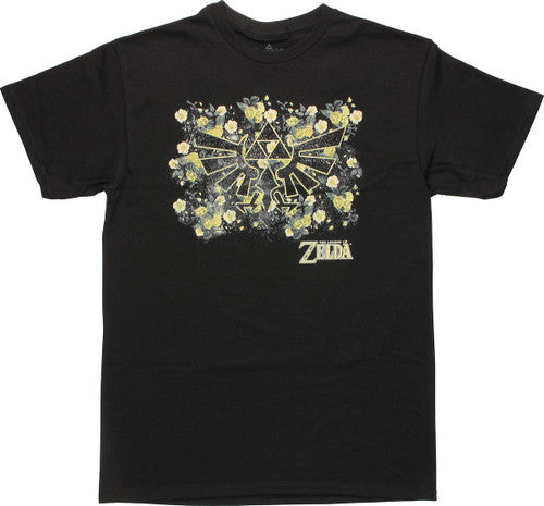 Zelda Floral Hyrule Crest T-Shirt